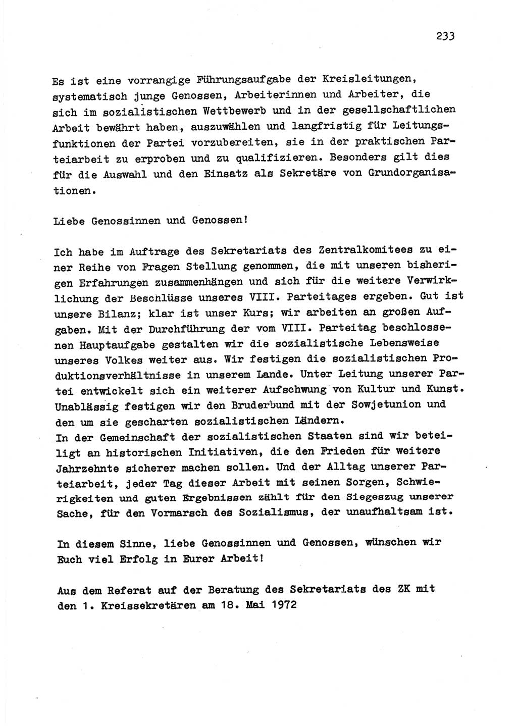 Zu Fragen der Parteiarbeit [Sozialistische Einheitspartei Deutschlands (SED) Deutsche Demokratische Republik (DDR)] 1979, Seite 233 (Fr. PA SED DDR 1979, S. 233)
