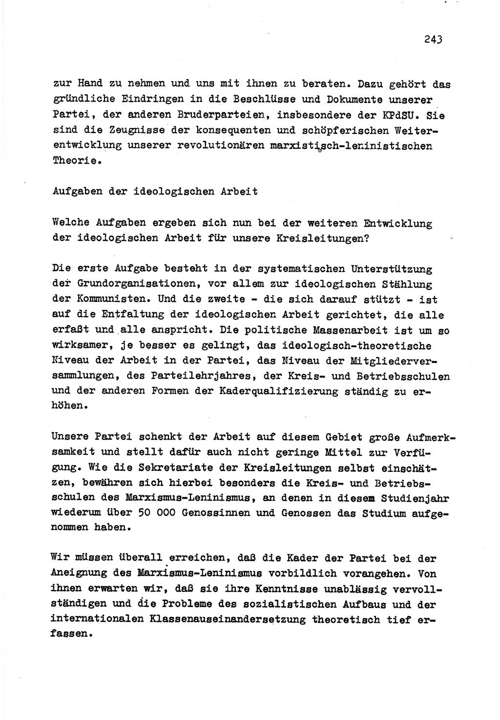 Zu Fragen der Parteiarbeit [Sozialistische Einheitspartei Deutschlands (SED) Deutsche Demokratische Republik (DDR)] 1979, Seite 243 (Fr. PA SED DDR 1979, S. 243)