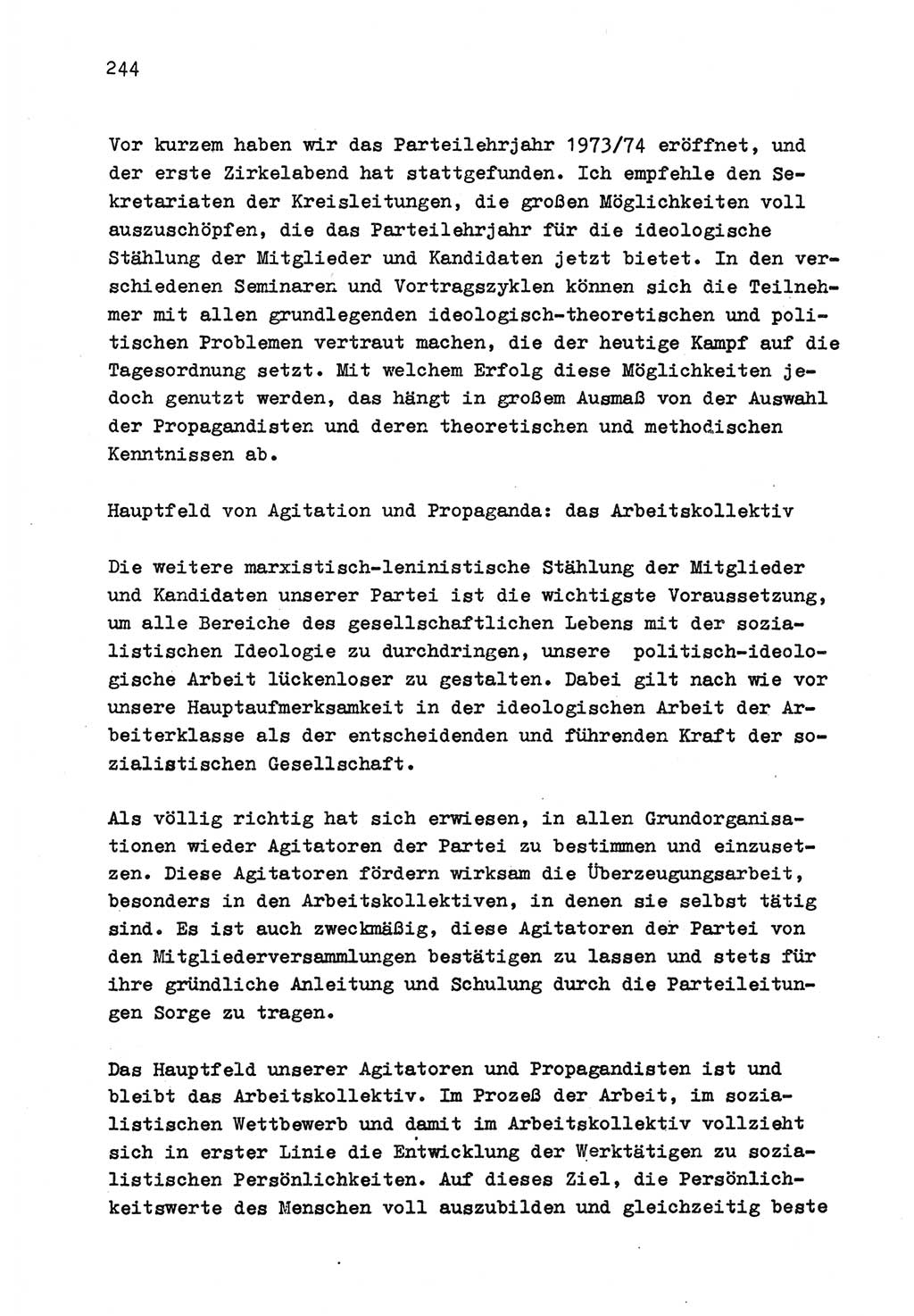 Zu Fragen der Parteiarbeit [Sozialistische Einheitspartei Deutschlands (SED) Deutsche Demokratische Republik (DDR)] 1979, Seite 244 (Fr. PA SED DDR 1979, S. 244)