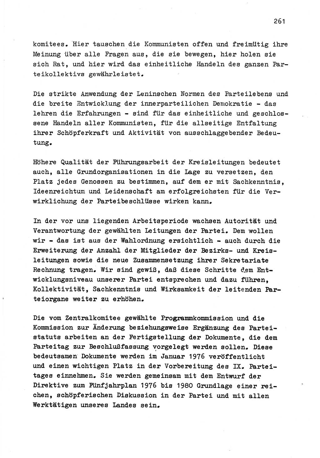 Zu Fragen der Parteiarbeit [Sozialistische Einheitspartei Deutschlands (SED) Deutsche Demokratische Republik (DDR)] 1979, Seite 261 (Fr. PA SED DDR 1979, S. 261)