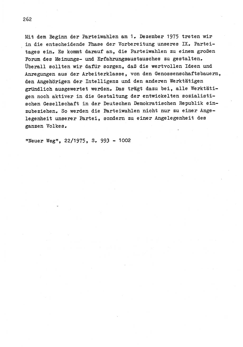 Zu Fragen der Parteiarbeit [Sozialistische Einheitspartei Deutschlands (SED) Deutsche Demokratische Republik (DDR)] 1979, Seite 262 (Fr. PA SED DDR 1979, S. 262)