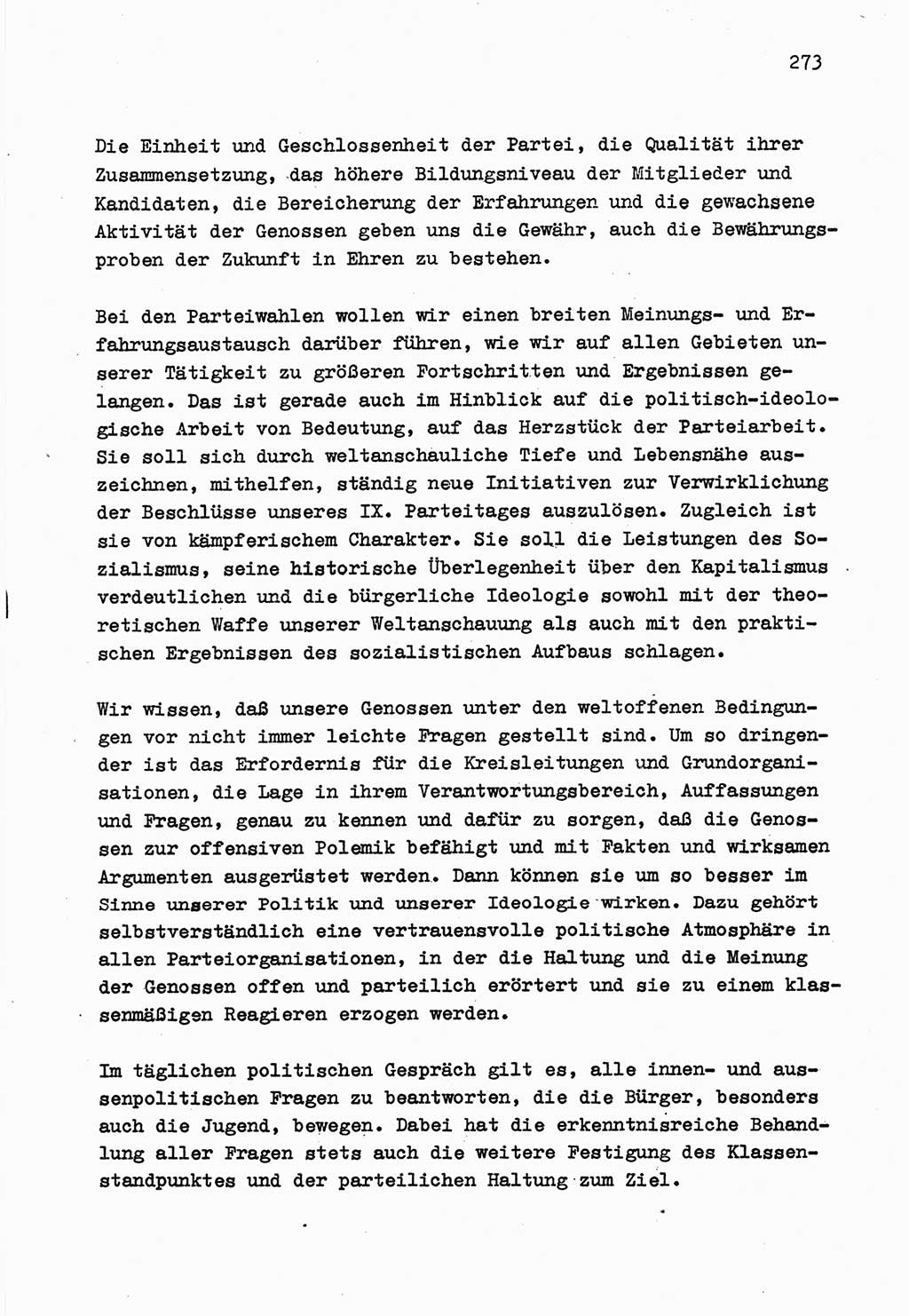 Zu Fragen der Parteiarbeit [Sozialistische Einheitspartei Deutschlands (SED) Deutsche Demokratische Republik (DDR)] 1979, Seite 273 (Fr. PA SED DDR 1979, S. 273)