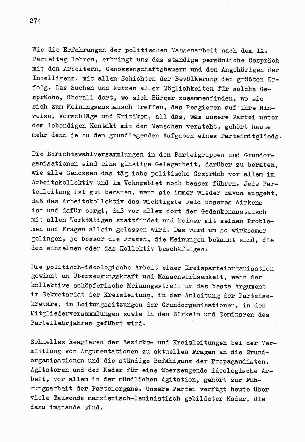 Zu Fragen der Parteiarbeit [Sozialistische Einheitspartei Deutschlands (SED) Deutsche Demokratische Republik (DDR)] 1979, Seite 274 (Fr. PA SED DDR 1979, S. 274)