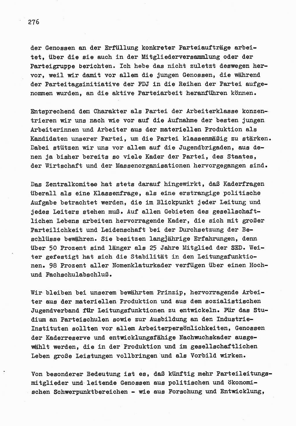 Zu Fragen der Parteiarbeit [Sozialistische Einheitspartei Deutschlands (SED) Deutsche Demokratische Republik (DDR)] 1979, Seite 276 (Fr. PA SED DDR 1979, S. 276)