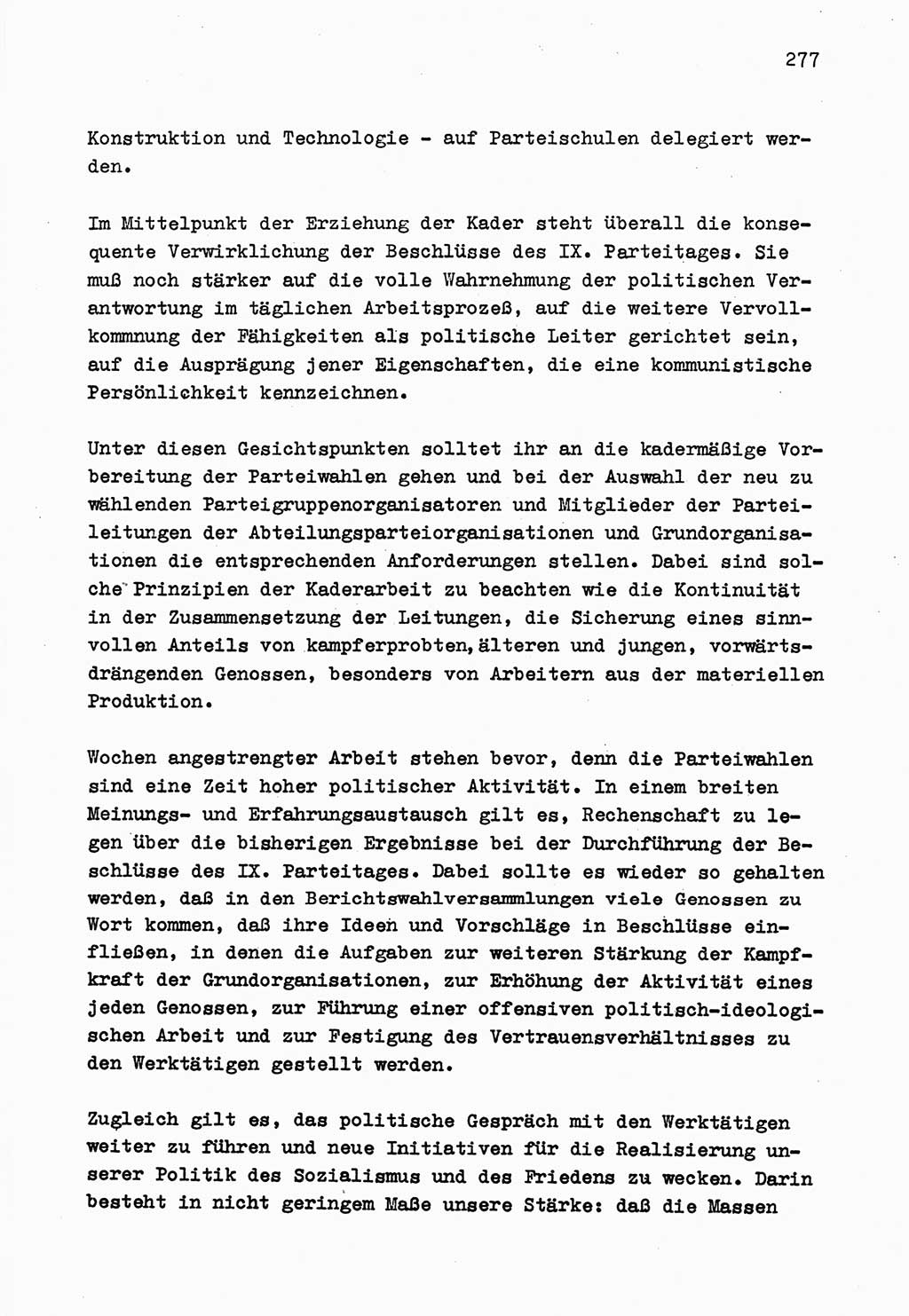 Zu Fragen der Parteiarbeit [Sozialistische Einheitspartei Deutschlands (SED) Deutsche Demokratische Republik (DDR)] 1979, Seite 277 (Fr. PA SED DDR 1979, S. 277)