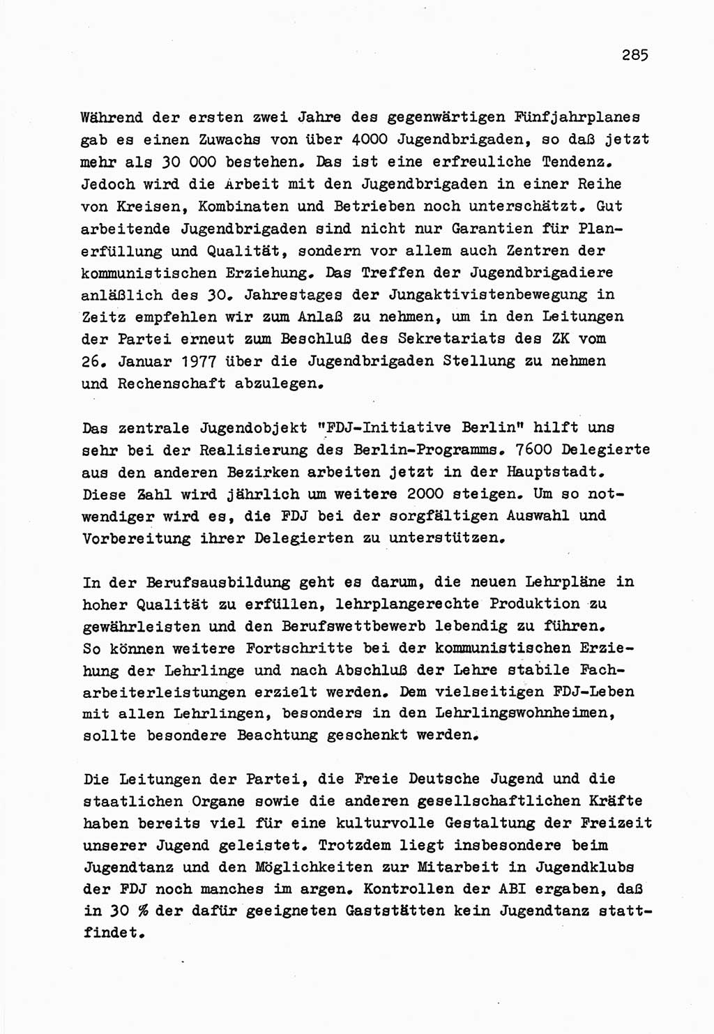Zu Fragen der Parteiarbeit [Sozialistische Einheitspartei Deutschlands (SED) Deutsche Demokratische Republik (DDR)] 1979, Seite 285 (Fr. PA SED DDR 1979, S. 285)