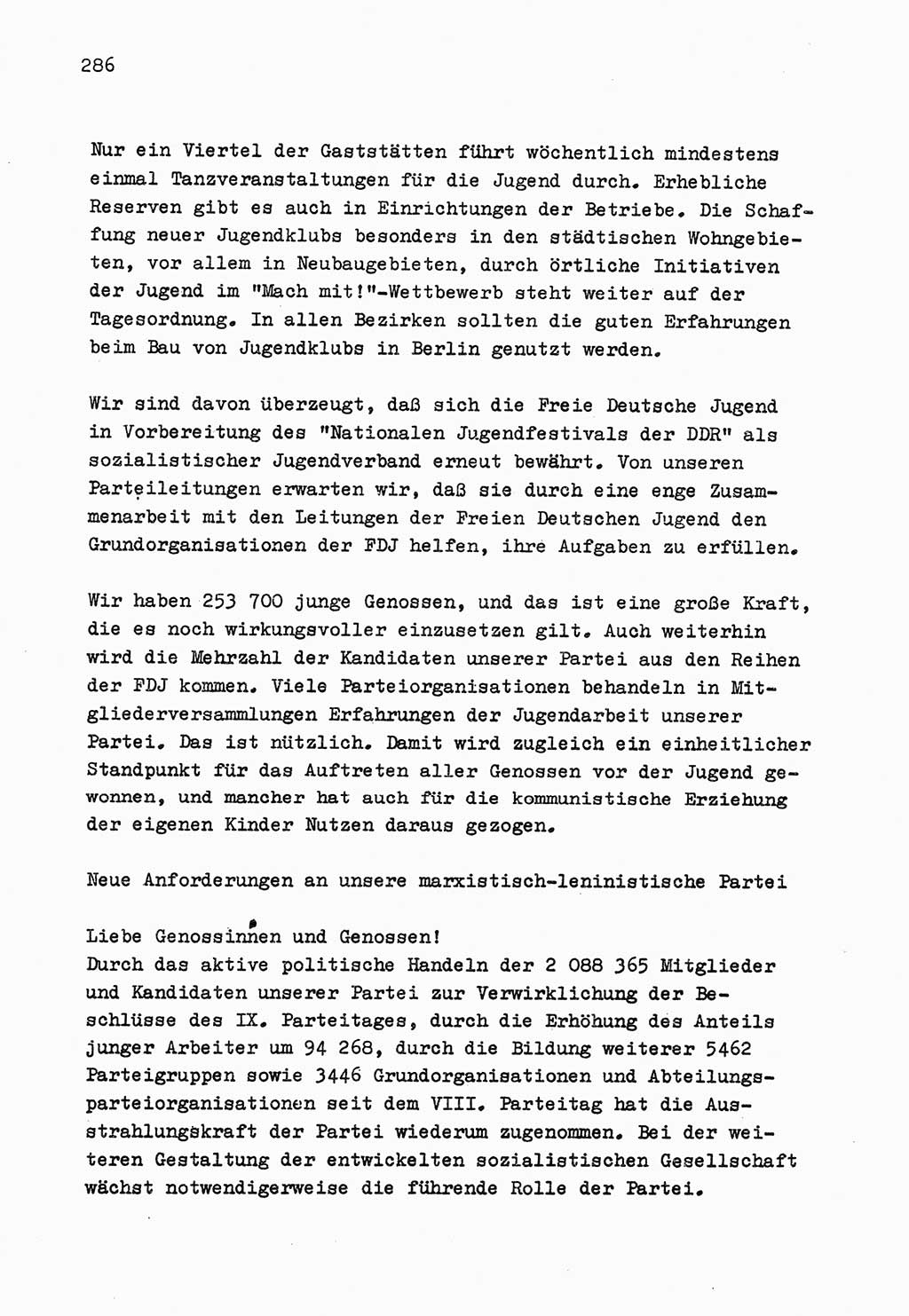 Zu Fragen der Parteiarbeit [Sozialistische Einheitspartei Deutschlands (SED) Deutsche Demokratische Republik (DDR)] 1979, Seite 286 (Fr. PA SED DDR 1979, S. 286)
