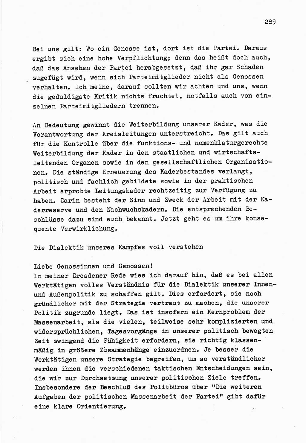Zu Fragen der Parteiarbeit [Sozialistische Einheitspartei Deutschlands (SED) Deutsche Demokratische Republik (DDR)] 1979, Seite 289 (Fr. PA SED DDR 1979, S. 289)