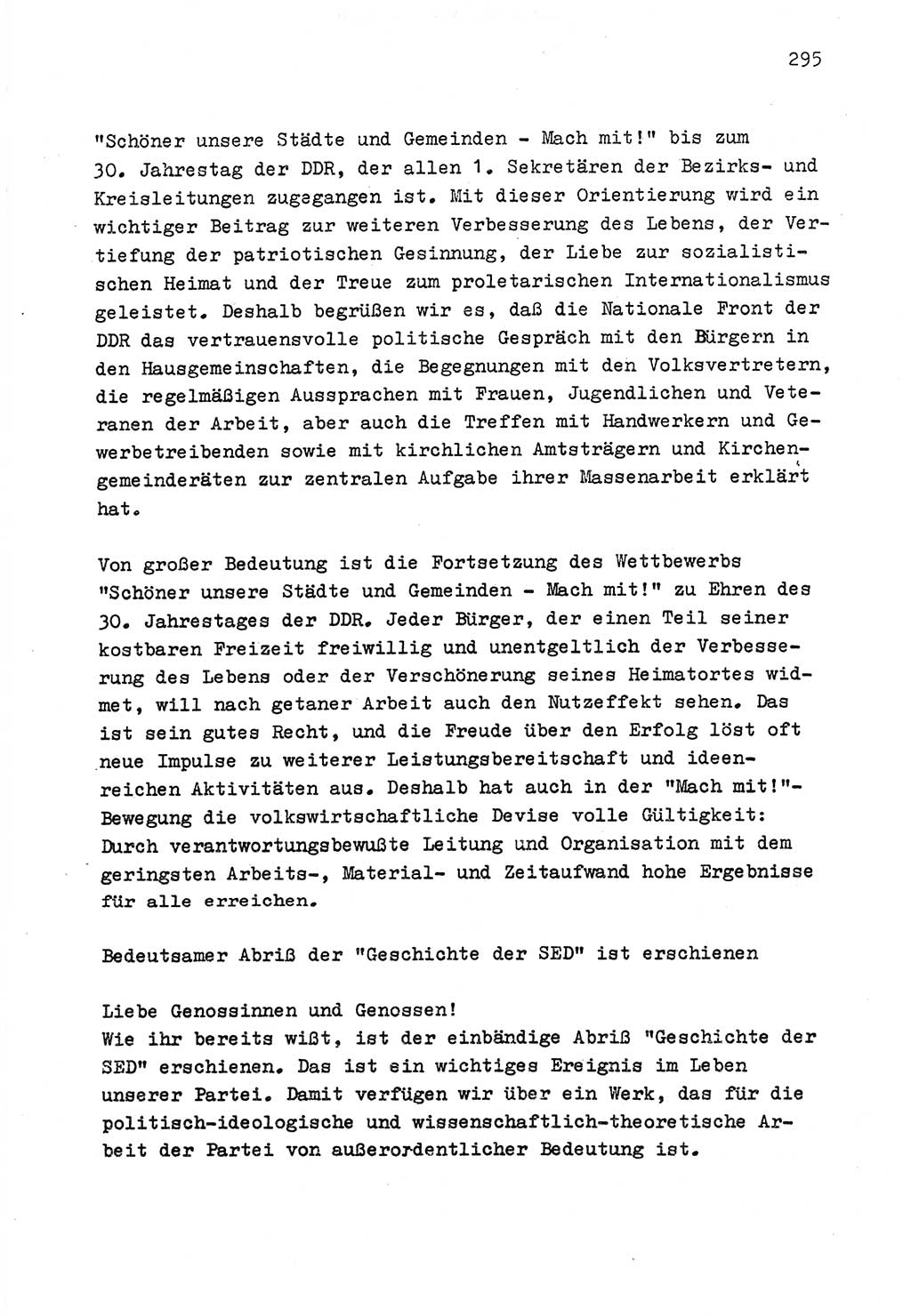 Zu Fragen der Parteiarbeit [Sozialistische Einheitspartei Deutschlands (SED) Deutsche Demokratische Republik (DDR)] 1979, Seite 295 (Fr. PA SED DDR 1979, S. 295)