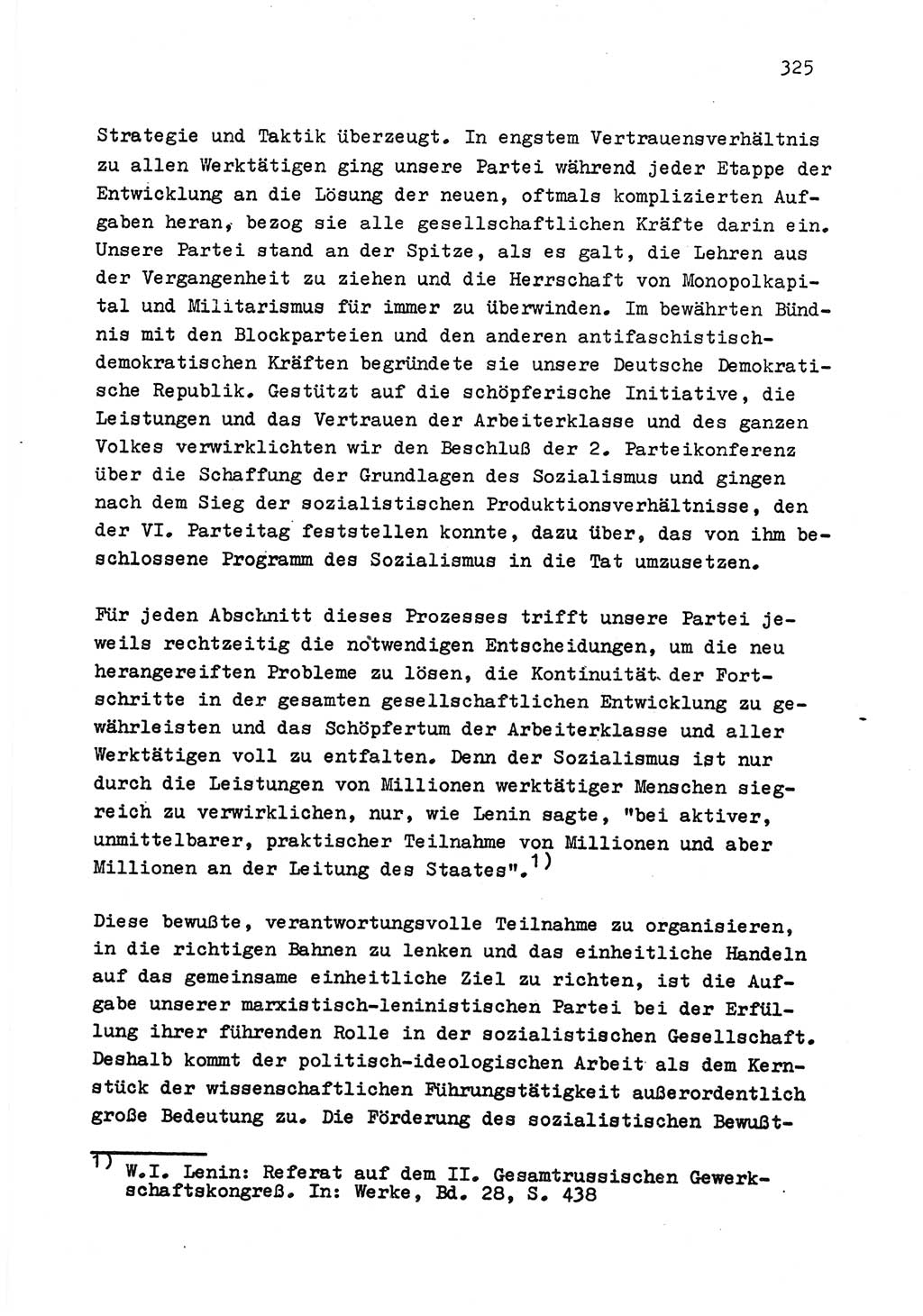 Zu Fragen der Parteiarbeit [Sozialistische Einheitspartei Deutschlands (SED) Deutsche Demokratische Republik (DDR)] 1979, Seite 325 (Fr. PA SED DDR 1979, S. 325)