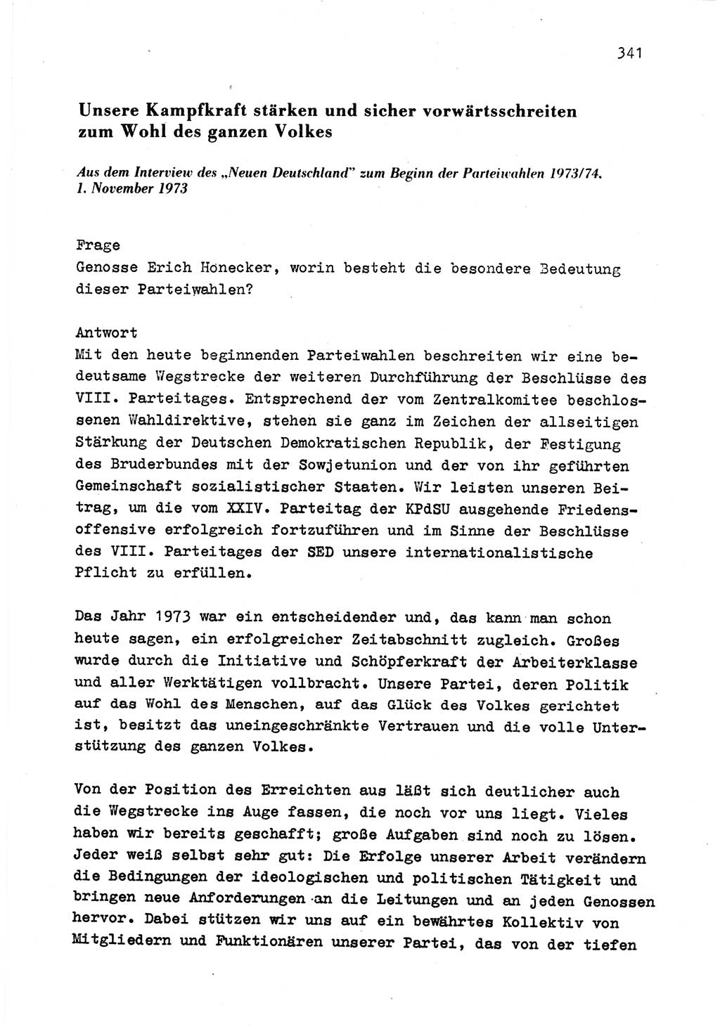 Zu Fragen der Parteiarbeit [Sozialistische Einheitspartei Deutschlands (SED) Deutsche Demokratische Republik (DDR)] 1979, Seite 341 (Fr. PA SED DDR 1979, S. 341)