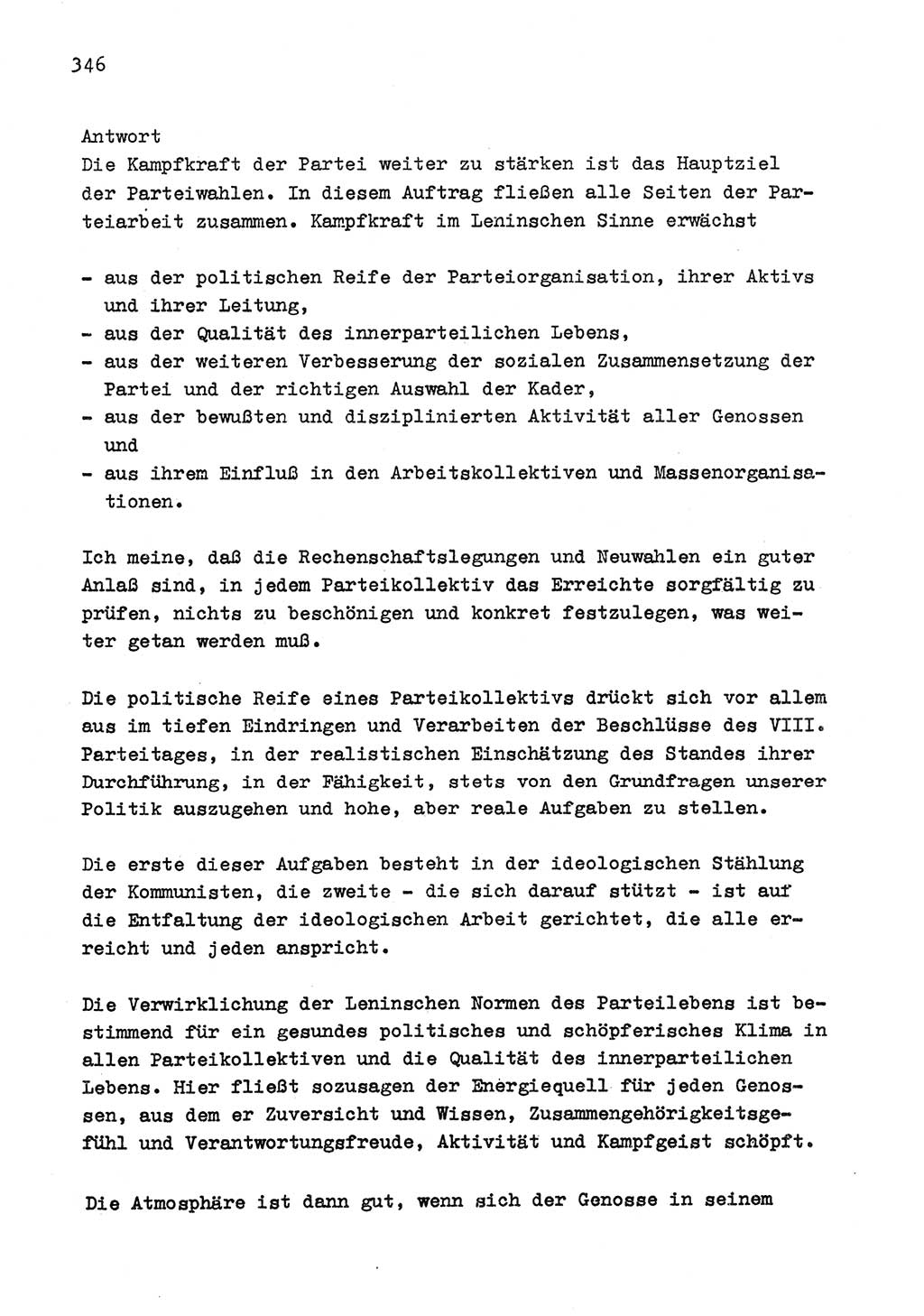 Zu Fragen der Parteiarbeit [Sozialistische Einheitspartei Deutschlands (SED) Deutsche Demokratische Republik (DDR)] 1979, Seite 346 (Fr. PA SED DDR 1979, S. 346)