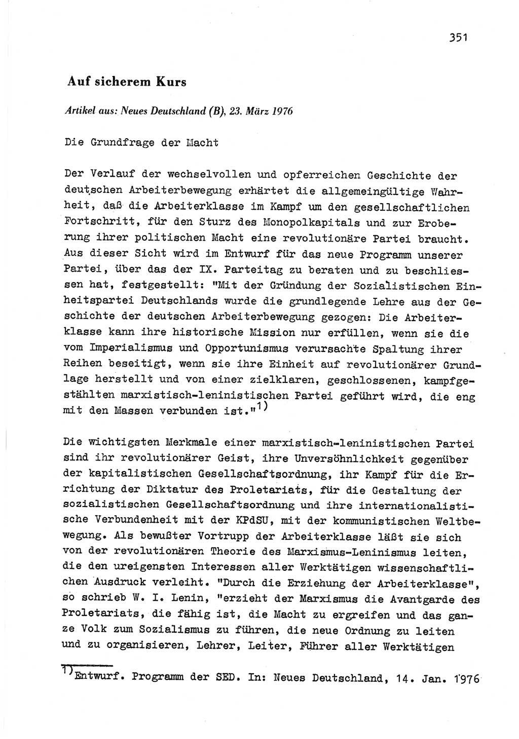 Zu Fragen der Parteiarbeit [Sozialistische Einheitspartei Deutschlands (SED) Deutsche Demokratische Republik (DDR)] 1979, Seite 351 (Fr. PA SED DDR 1979, S. 351)