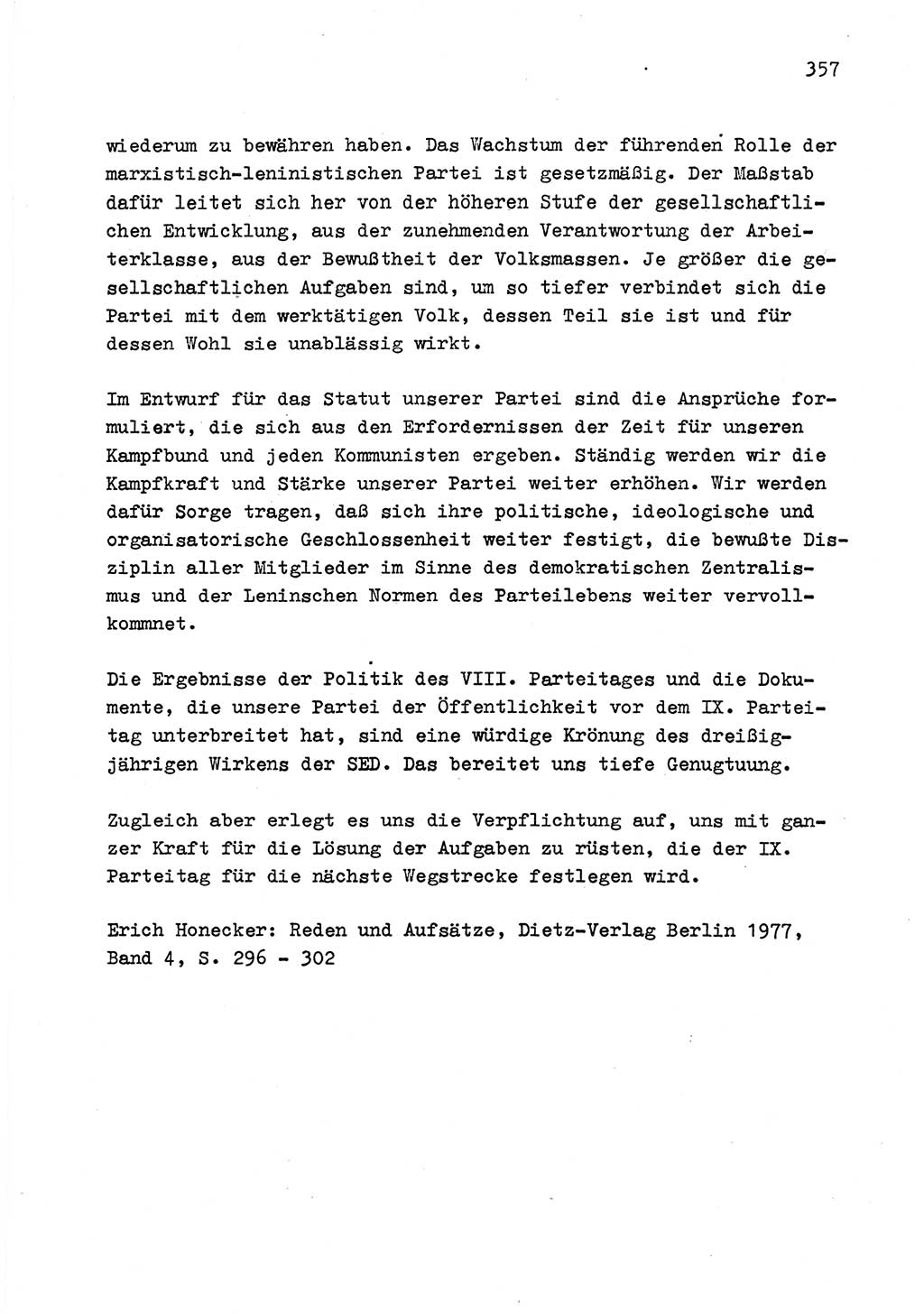 Zu Fragen der Parteiarbeit [Sozialistische Einheitspartei Deutschlands (SED) Deutsche Demokratische Republik (DDR)] 1979, Seite 357 (Fr. PA SED DDR 1979, S. 357)