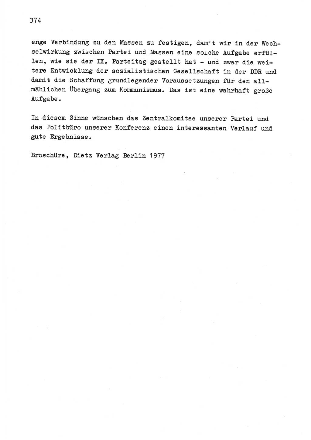 Zu Fragen der Parteiarbeit [Sozialistische Einheitspartei Deutschlands (SED) Deutsche Demokratische Republik (DDR)] 1979, Seite 374 (Fr. PA SED DDR 1979, S. 374)