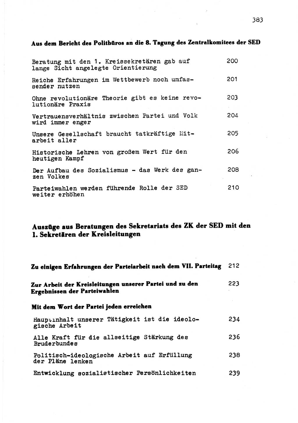 Zu Fragen der Parteiarbeit [Sozialistische Einheitspartei Deutschlands (SED) Deutsche Demokratische Republik (DDR)] 1979, Seite 383 (Fr. PA SED DDR 1979, S. 383)