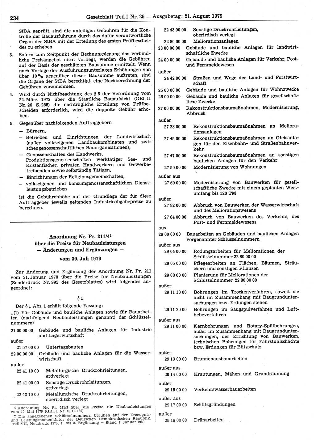 Gesetzblatt (GBl.) der Deutschen Demokratischen Republik (DDR) Teil Ⅰ 1979, Seite 234 (GBl. DDR Ⅰ 1979, S. 234)