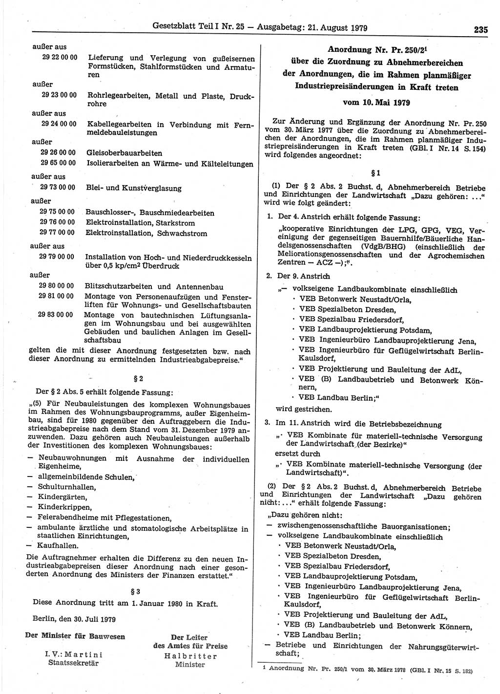 Gesetzblatt (GBl.) der Deutschen Demokratischen Republik (DDR) Teil Ⅰ 1979, Seite 235 (GBl. DDR Ⅰ 1979, S. 235)