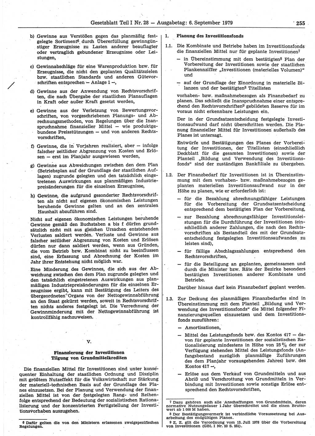 Gesetzblatt (GBl.) der Deutschen Demokratischen Republik (DDR) Teil Ⅰ 1979, Seite 255 (GBl. DDR Ⅰ 1979, S. 255)