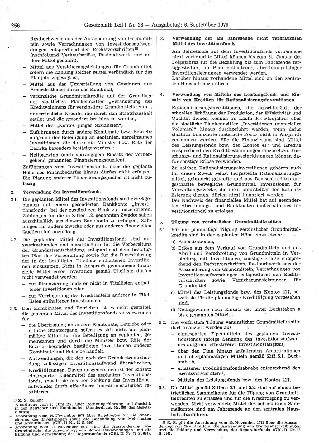 Gesetzblatt (GBl.) der Deutschen Demokratischen Republik (DDR) Teil Ⅰ 1979, Seite 256 (GBl. DDR Ⅰ 1979, S. 256)