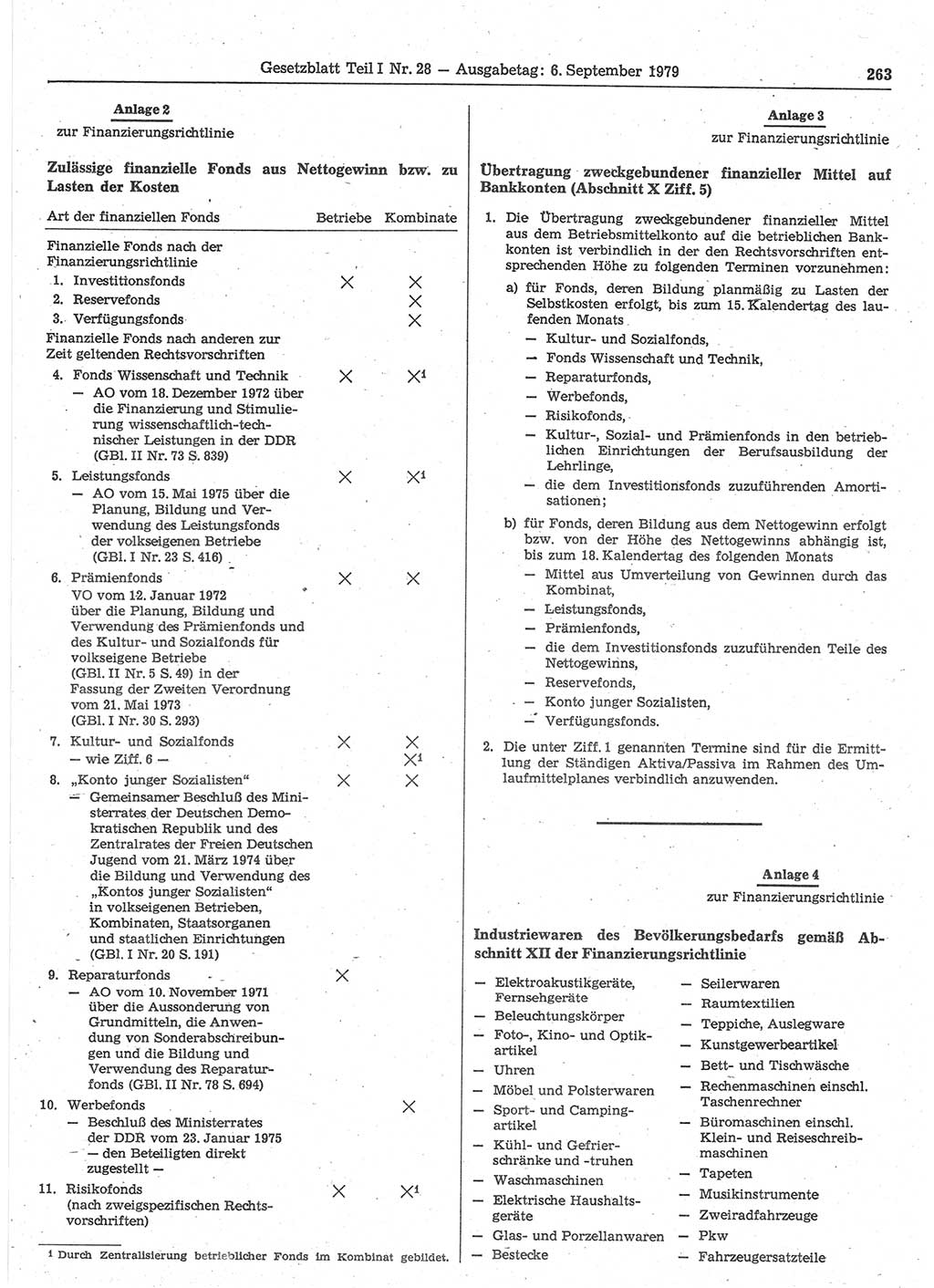 Gesetzblatt (GBl.) der Deutschen Demokratischen Republik (DDR) Teil Ⅰ 1979, Seite 263 (GBl. DDR Ⅰ 1979, S. 263)