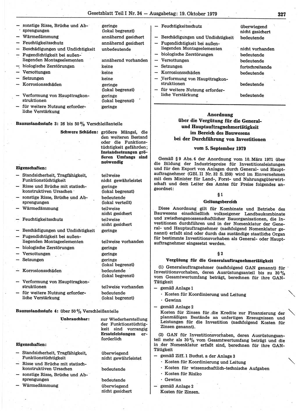Gesetzblatt (GBl.) der Deutschen Demokratischen Republik (DDR) Teil Ⅰ 1979, Seite 327 (GBl. DDR Ⅰ 1979, S. 327)
