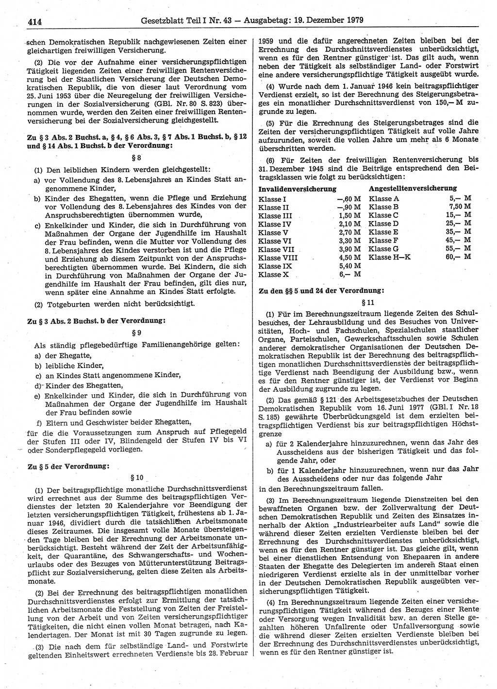 Gesetzblatt (GBl.) der Deutschen Demokratischen Republik (DDR) Teil Ⅰ 1979, Seite 414 (GBl. DDR Ⅰ 1979, S. 414)