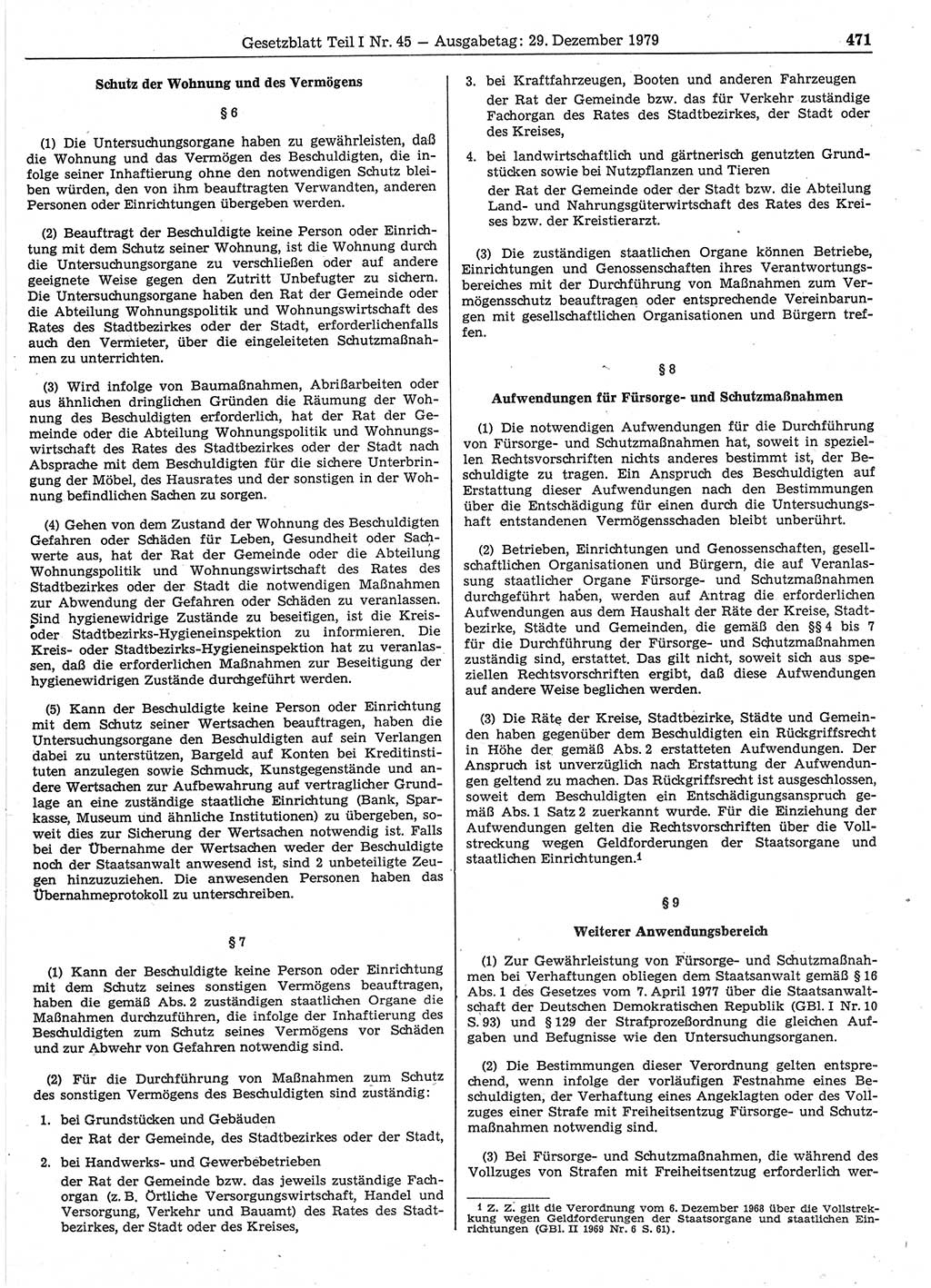 Gesetzblatt (GBl.) der Deutschen Demokratischen Republik (DDR) Teil Ⅰ 1979, Seite 471 (GBl. DDR Ⅰ 1979, S. 471)