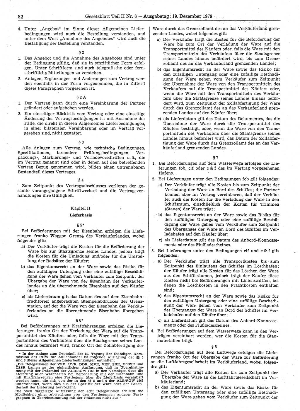 Gesetzblatt (GBl.) der Deutschen Demokratischen Republik (DDR) Teil ⅠⅠ 1979, Seite 82 (GBl. DDR ⅠⅠ 1979, S. 82)