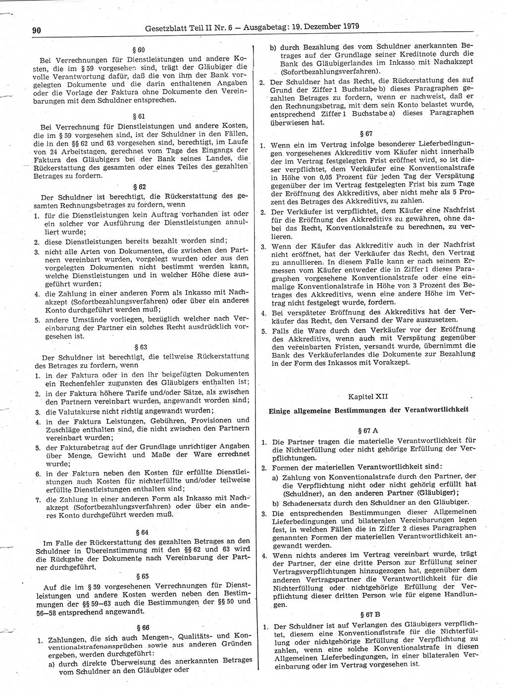 Gesetzblatt (GBl.) der Deutschen Demokratischen Republik (DDR) Teil ⅠⅠ 1979, Seite 90 (GBl. DDR ⅠⅠ 1979, S. 90)