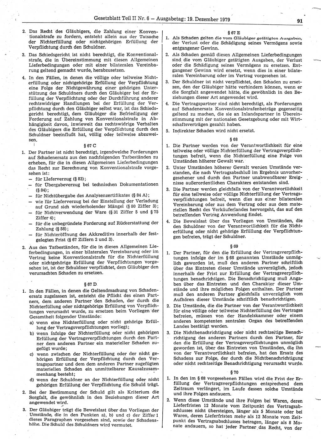 Gesetzblatt (GBl.) der Deutschen Demokratischen Republik (DDR) Teil ⅠⅠ 1979, Seite 91 (GBl. DDR ⅠⅠ 1979, S. 91)