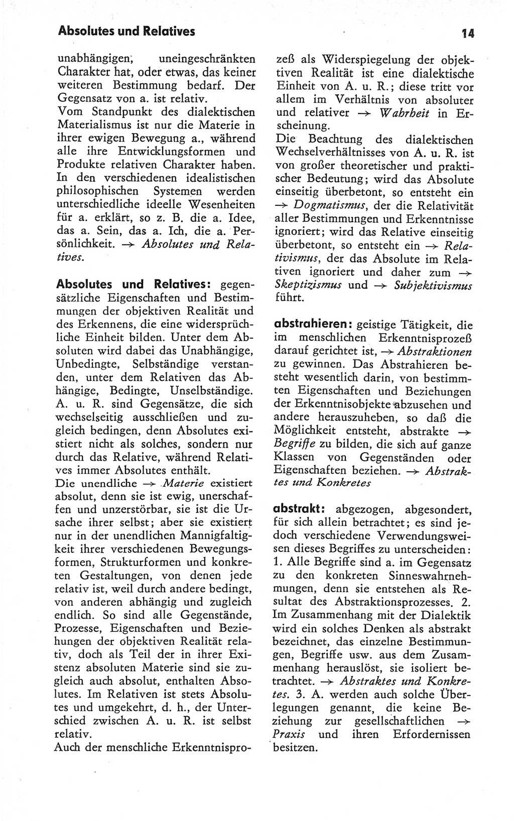 Kleines Wörterbuch der marxistisch-leninistischen Philosophie [Deutsche Demokratische Republik (DDR)] 1979, Seite 14 (Kl. Wb. ML Phil. DDR 1979, S. 14)