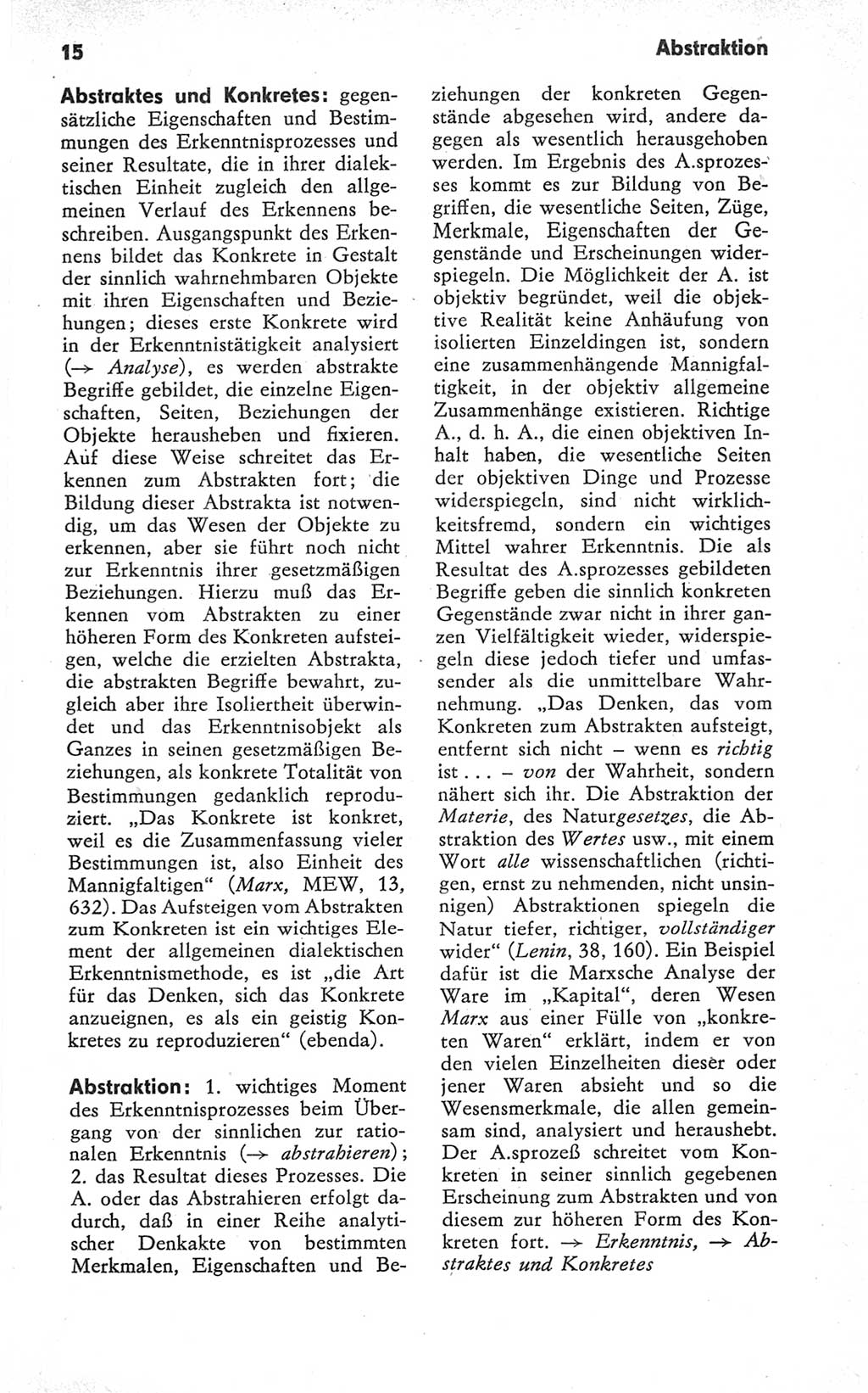 Kleines Wörterbuch der marxistisch-leninistischen Philosophie [Deutsche Demokratische Republik (DDR)] 1979, Seite 15 (Kl. Wb. ML Phil. DDR 1979, S. 15)