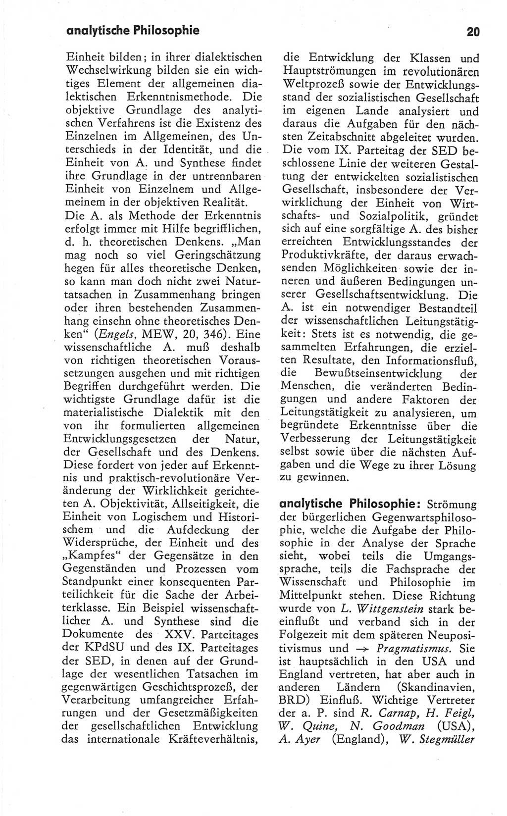 Kleines Wörterbuch der marxistisch-leninistischen Philosophie [Deutsche Demokratische Republik (DDR)] 1979, Seite 20 (Kl. Wb. ML Phil. DDR 1979, S. 20)