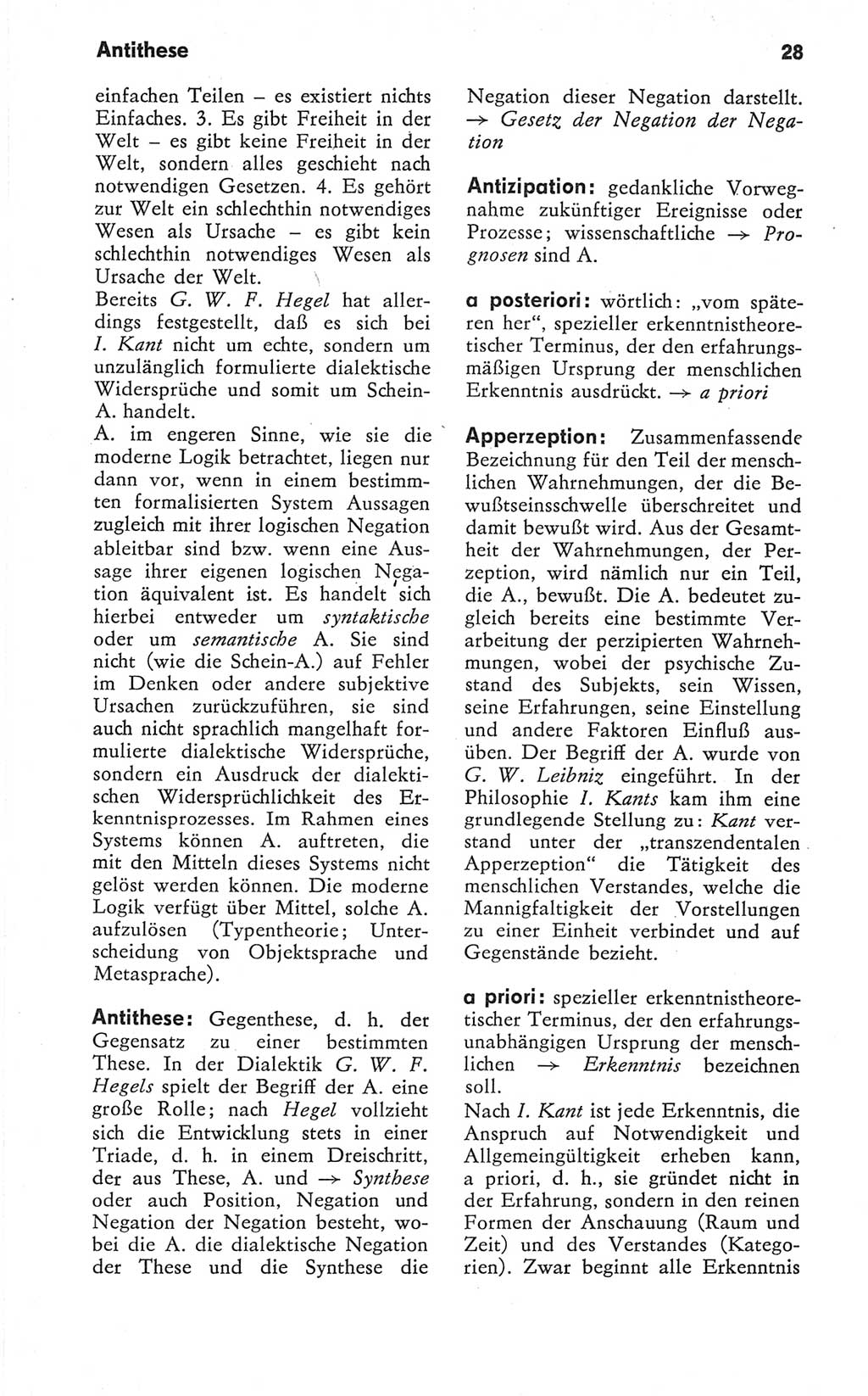 Kleines Wörterbuch der marxistisch-leninistischen Philosophie [Deutsche Demokratische Republik (DDR)] 1979, Seite 28 (Kl. Wb. ML Phil. DDR 1979, S. 28)