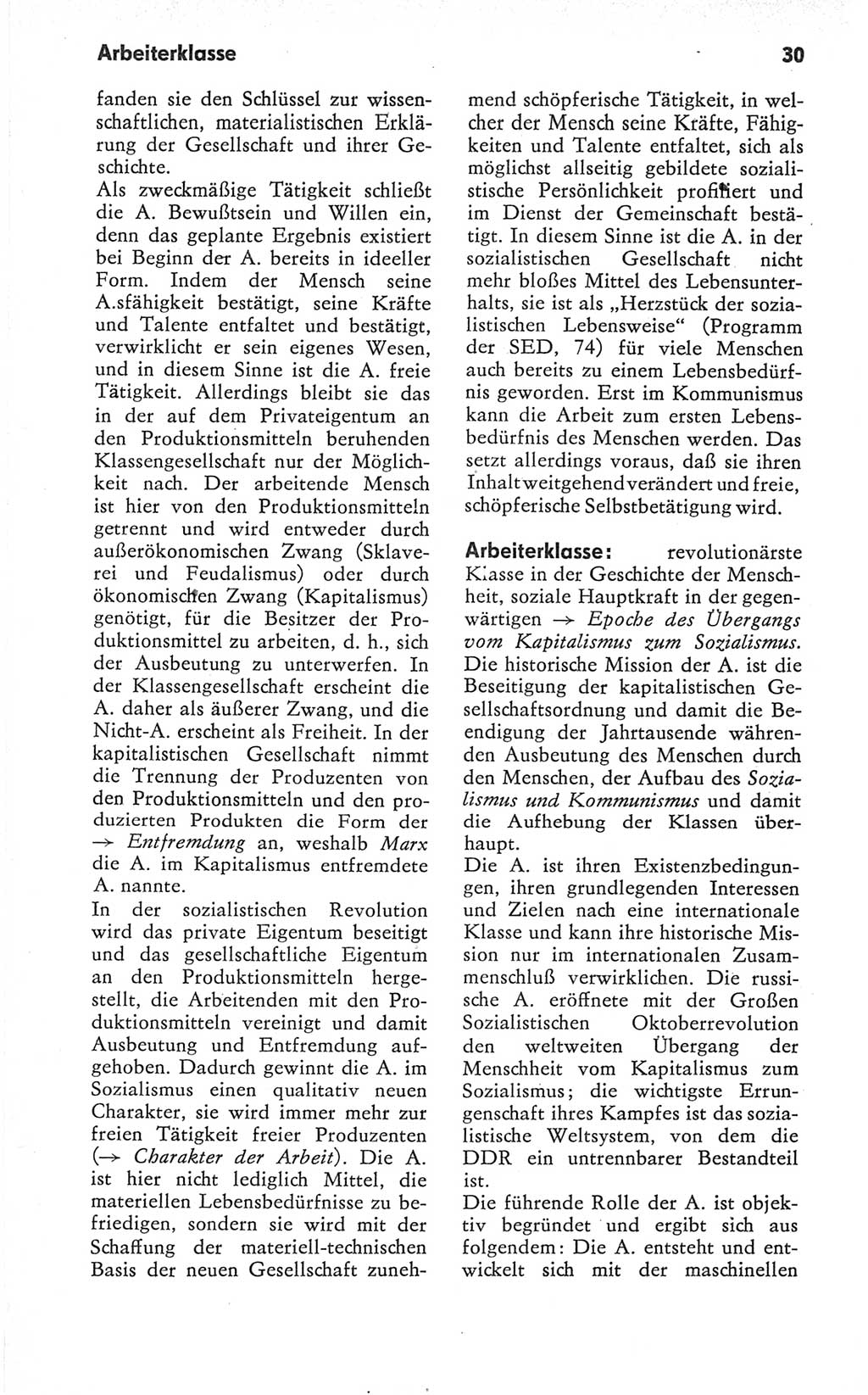 Kleines Wörterbuch der marxistisch-leninistischen Philosophie [Deutsche Demokratische Republik (DDR)] 1979, Seite 30 (Kl. Wb. ML Phil. DDR 1979, S. 30)