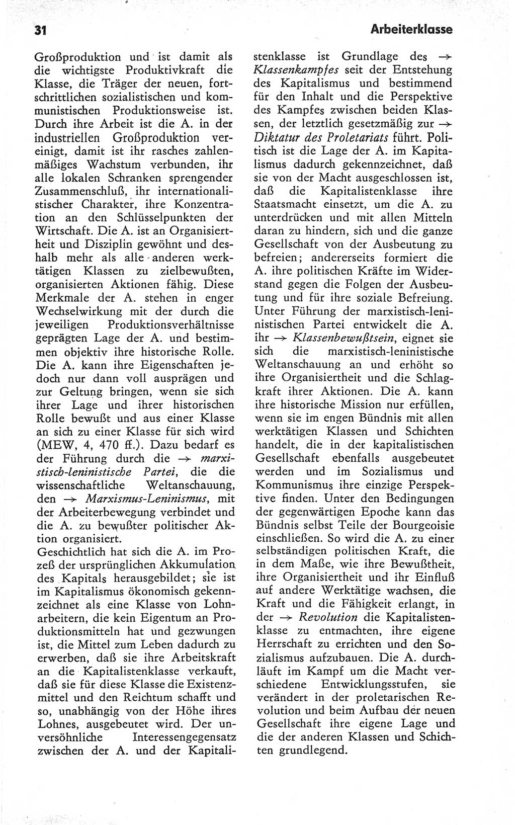 Kleines Wörterbuch der marxistisch-leninistischen Philosophie [Deutsche Demokratische Republik (DDR)] 1979, Seite 31 (Kl. Wb. ML Phil. DDR 1979, S. 31)