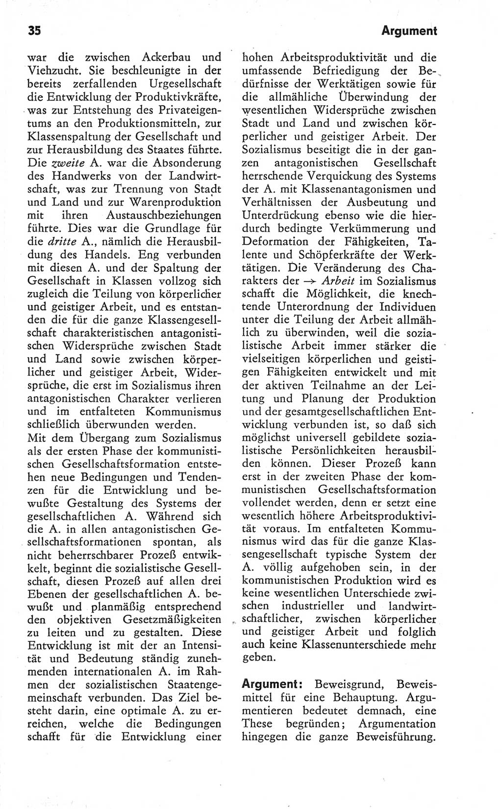 Kleines Wörterbuch der marxistisch-leninistischen Philosophie [Deutsche Demokratische Republik (DDR)] 1979, Seite 35 (Kl. Wb. ML Phil. DDR 1979, S. 35)