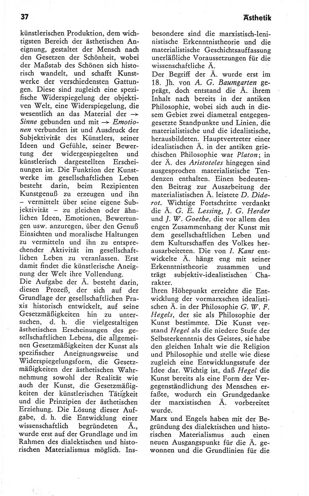 Kleines Wörterbuch der marxistisch-leninistischen Philosophie [Deutsche Demokratische Republik (DDR)] 1979, Seite 37 (Kl. Wb. ML Phil. DDR 1979, S. 37)