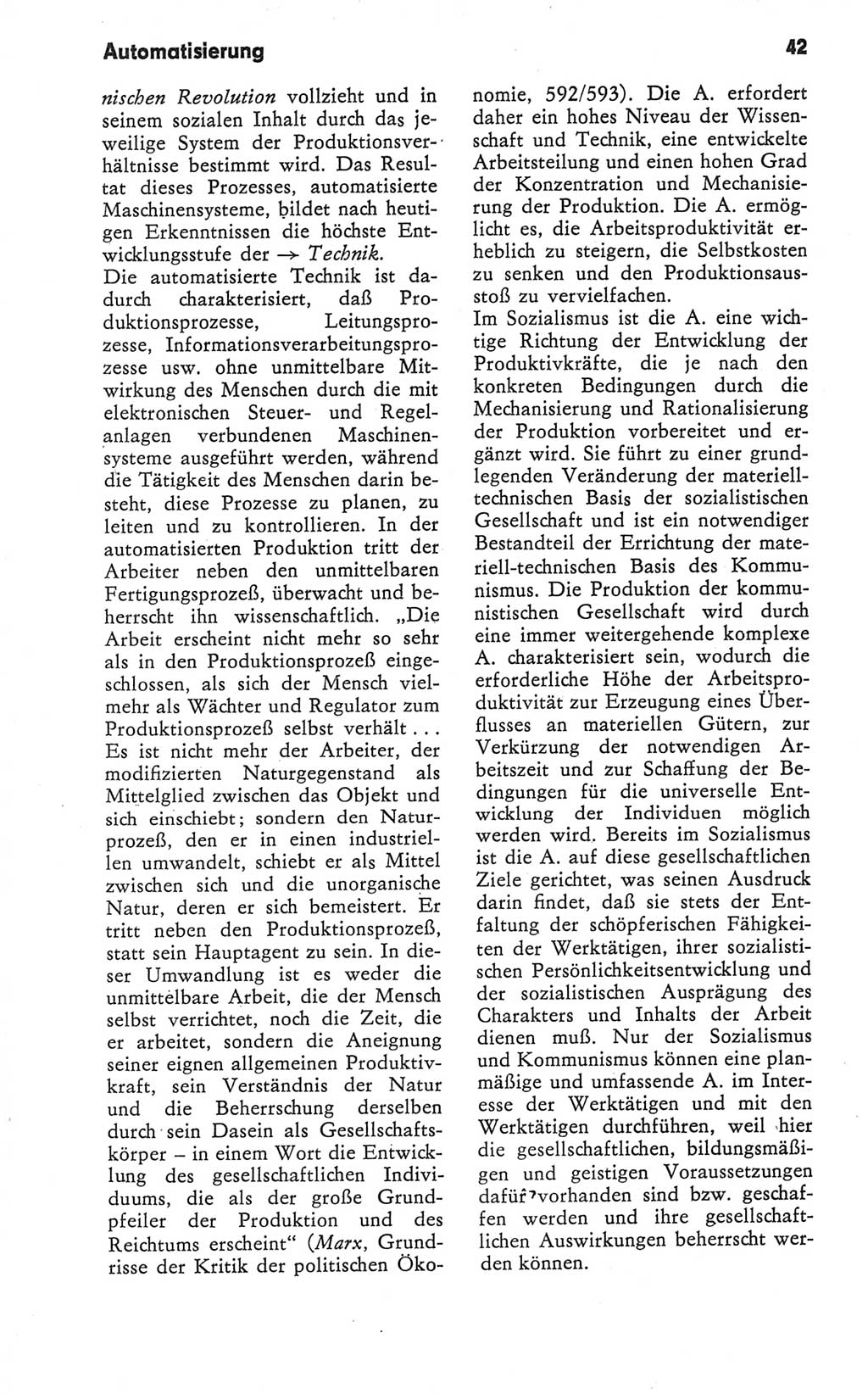 Kleines Wörterbuch der marxistisch-leninistischen Philosophie [Deutsche Demokratische Republik (DDR)] 1979, Seite 42 (Kl. Wb. ML Phil. DDR 1979, S. 42)