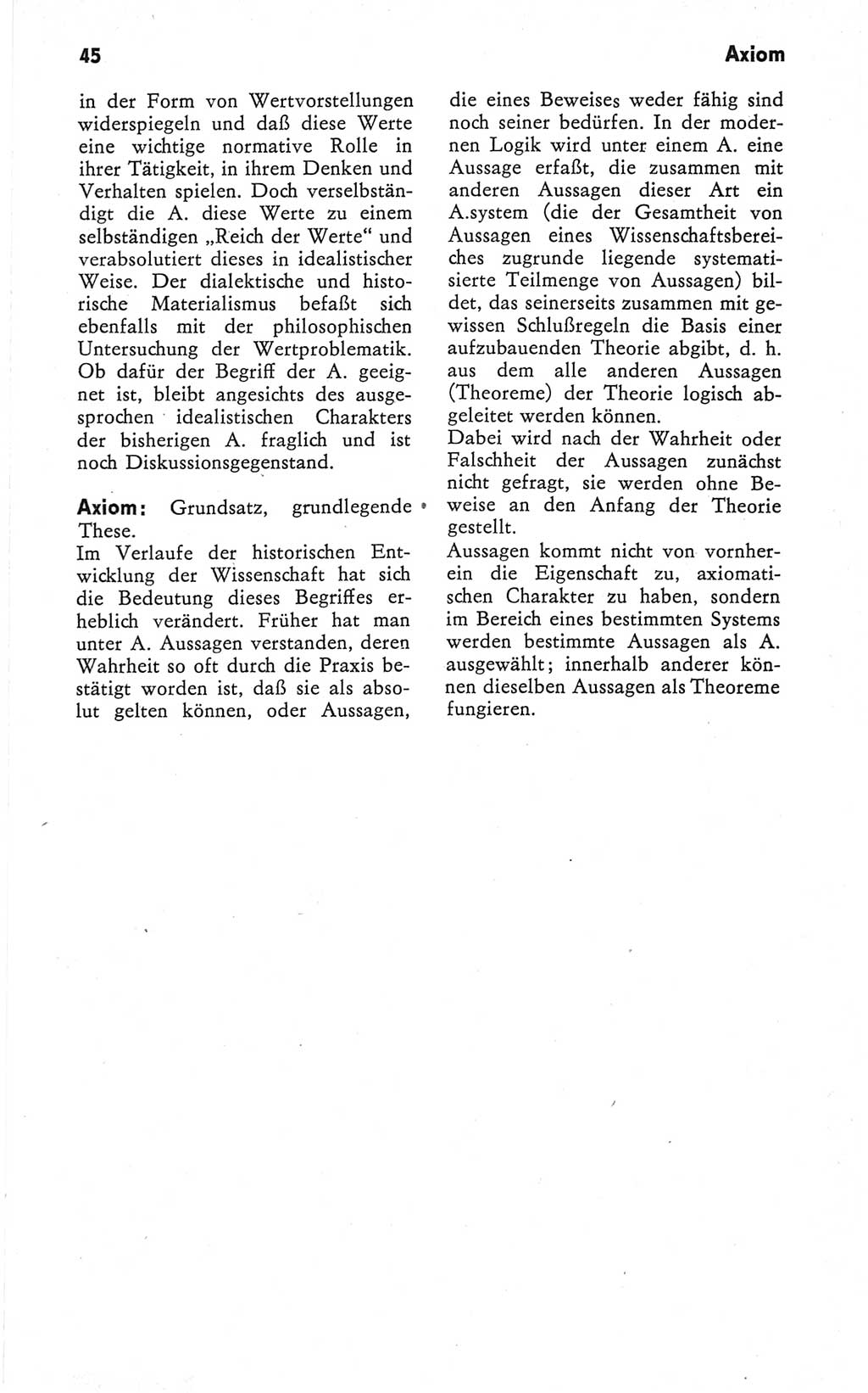 Kleines Wörterbuch der marxistisch-leninistischen Philosophie [Deutsche Demokratische Republik (DDR)] 1979, Seite 45 (Kl. Wb. ML Phil. DDR 1979, S. 45)