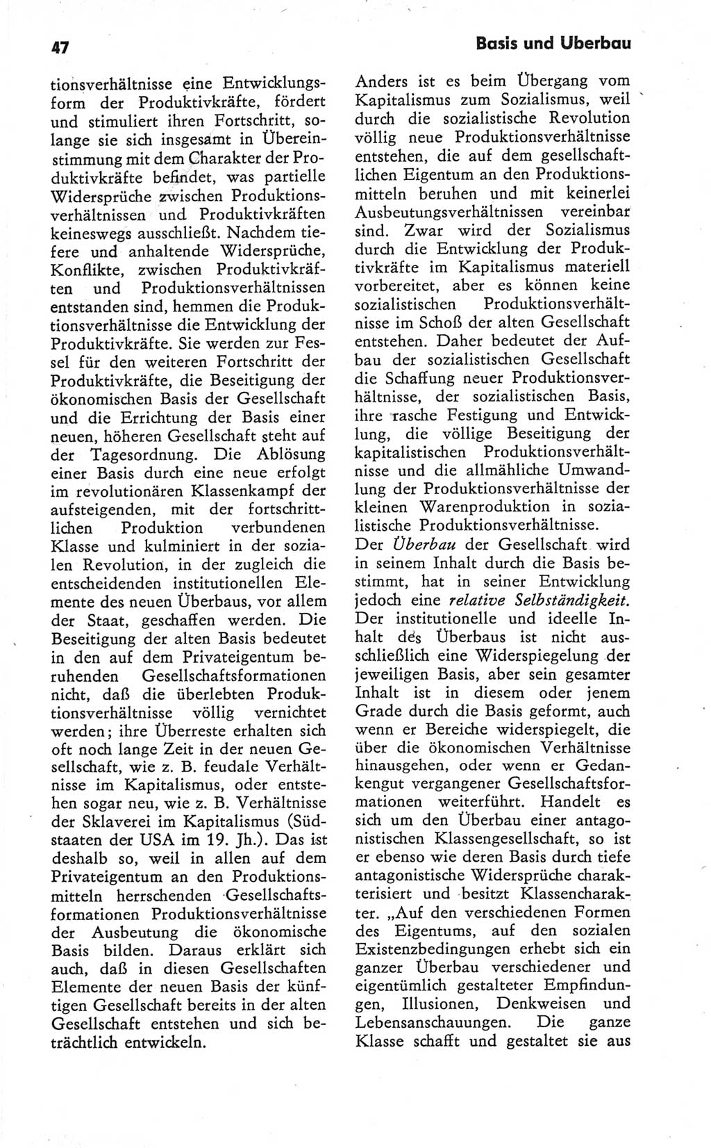 Kleines Wörterbuch der marxistisch-leninistischen Philosophie [Deutsche Demokratische Republik (DDR)] 1979, Seite 47 (Kl. Wb. ML Phil. DDR 1979, S. 47)