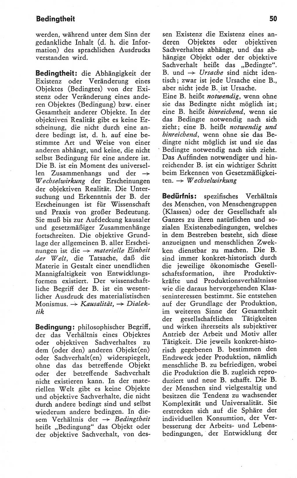 Kleines Wörterbuch der marxistisch-leninistischen Philosophie [Deutsche Demokratische Republik (DDR)] 1979, Seite 50 (Kl. Wb. ML Phil. DDR 1979, S. 50)