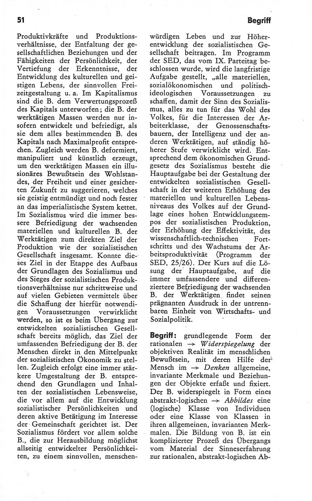 Kleines Wörterbuch der marxistisch-leninistischen Philosophie [Deutsche Demokratische Republik (DDR)] 1979, Seite 51 (Kl. Wb. ML Phil. DDR 1979, S. 51)