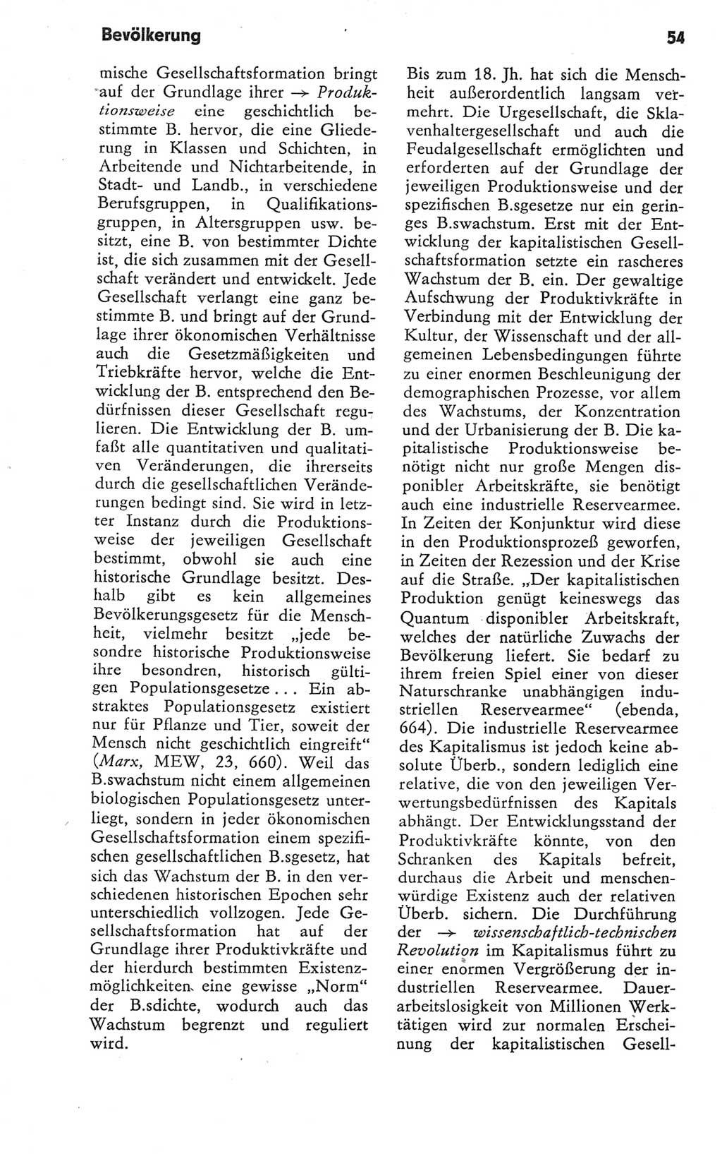 Kleines Wörterbuch der marxistisch-leninistischen Philosophie [Deutsche Demokratische Republik (DDR)] 1979, Seite 54 (Kl. Wb. ML Phil. DDR 1979, S. 54)