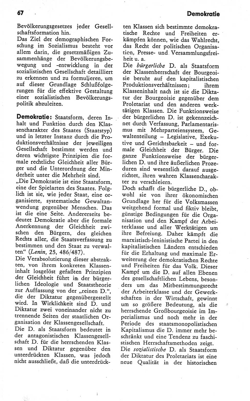 Kleines Wörterbuch der marxistisch-leninistischen Philosophie [Deutsche Demokratische Republik (DDR)] 1979, Seite 67 (Kl. Wb. ML Phil. DDR 1979, S. 67)