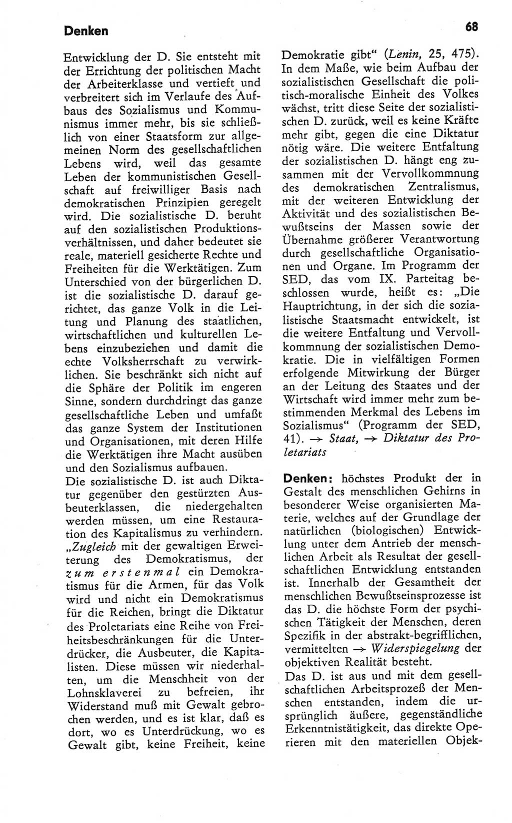 Kleines Wörterbuch der marxistisch-leninistischen Philosophie [Deutsche Demokratische Republik (DDR)] 1979, Seite 68 (Kl. Wb. ML Phil. DDR 1979, S. 68)