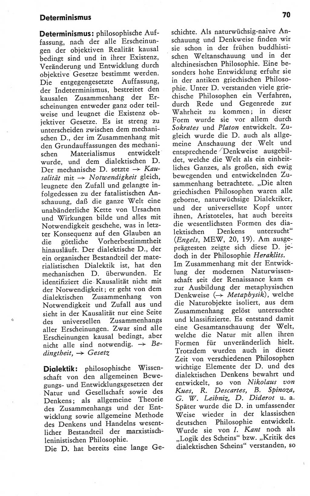 Kleines Wörterbuch der marxistisch-leninistischen Philosophie [Deutsche Demokratische Republik (DDR)] 1979, Seite 70 (Kl. Wb. ML Phil. DDR 1979, S. 70)