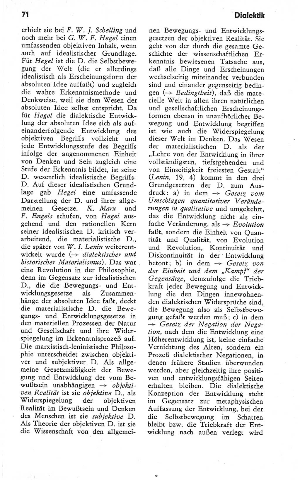 Kleines Wörterbuch der marxistisch-leninistischen Philosophie [Deutsche Demokratische Republik (DDR)] 1979, Seite 71 (Kl. Wb. ML Phil. DDR 1979, S. 71)