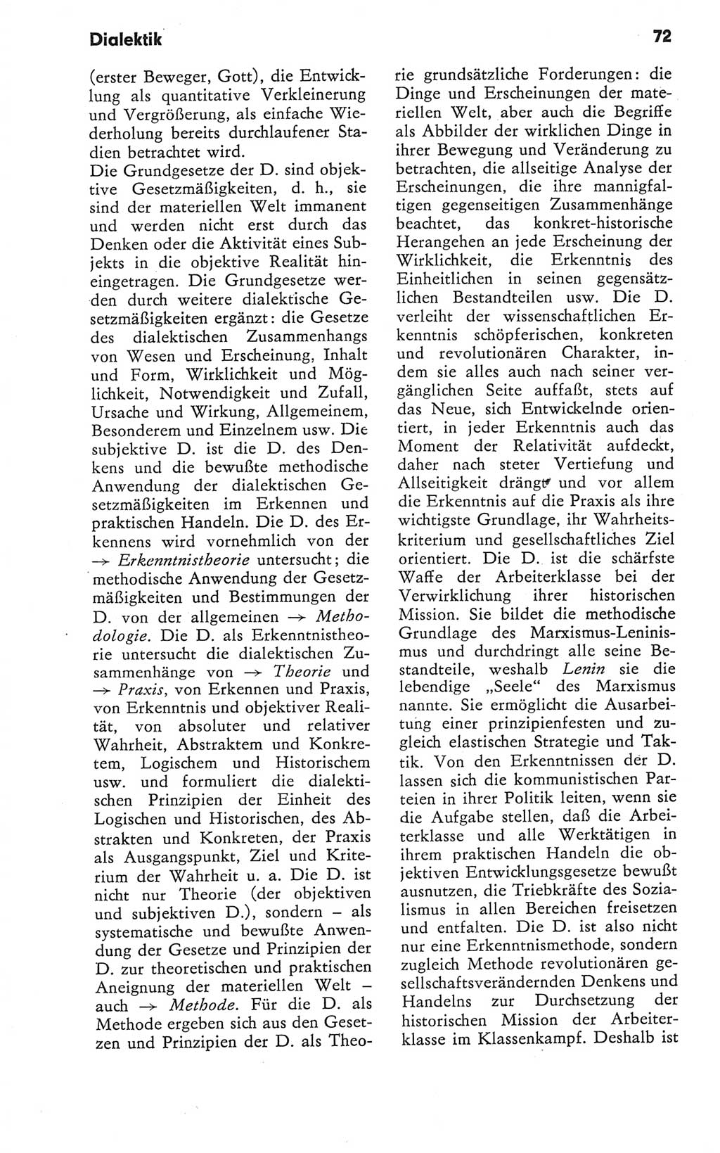 Kleines Wörterbuch der marxistisch-leninistischen Philosophie [Deutsche Demokratische Republik (DDR)] 1979, Seite 72 (Kl. Wb. ML Phil. DDR 1979, S. 72)